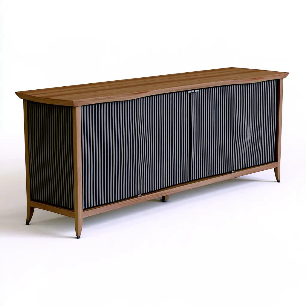 Credenza dalla forma compatta, marrone e bianco, per la casa