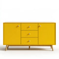 Cassettiera dal design essenziale, giallo, per la casa
