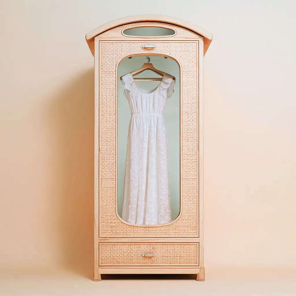 Appendiabiti da terra dal design essenziale, beige, per la casa