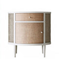 Credenza dalle linee moderne, beige e bianco, per la casa
