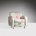 Poltrona dal design essenziale, bianco, per la casa
