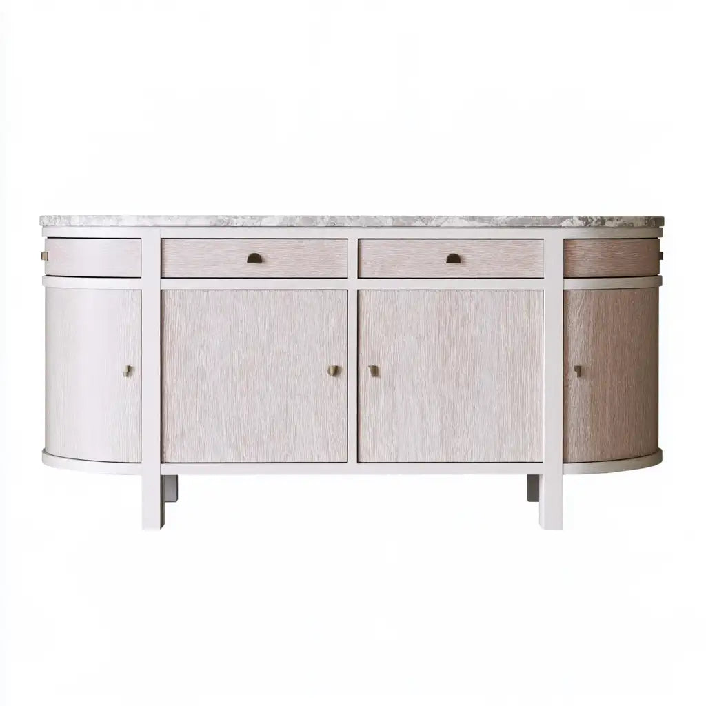 Credenza dalla forma compatta, bianco, per la casa